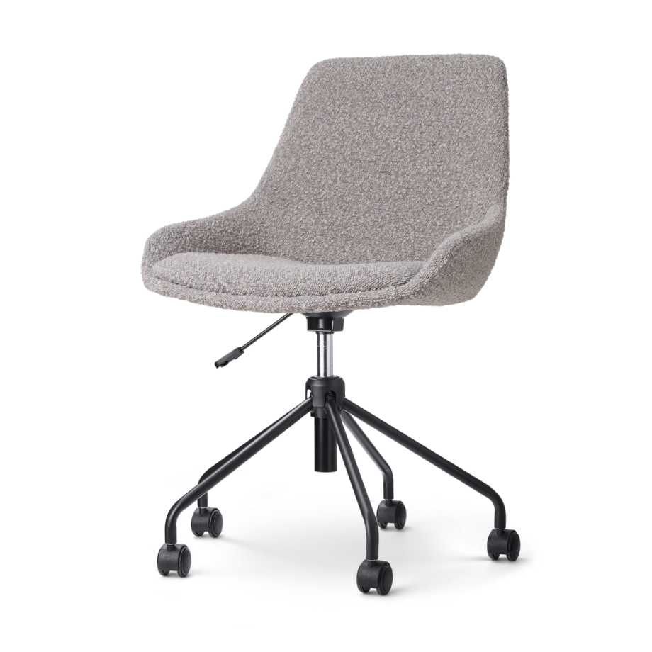 Nout-Isa bureaustoel bouclé taupe - zwart onderstel Nout-Isa bureaustoel bouclé taupe - zwart onderstel afbeelding 1