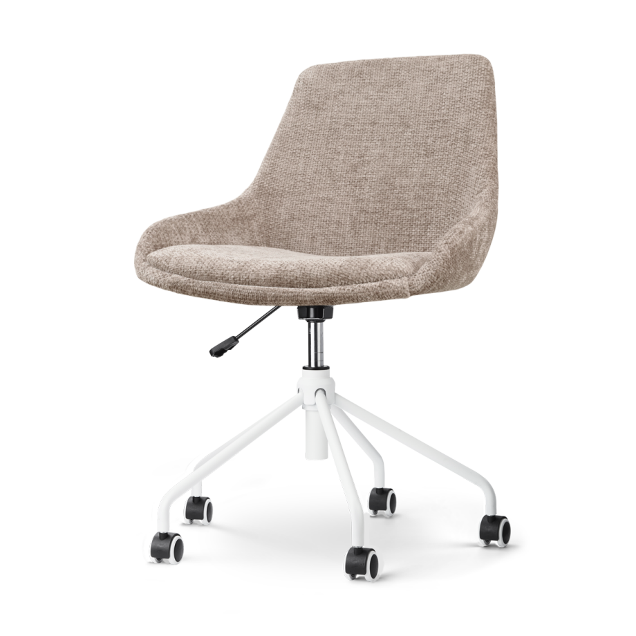 Nout-Isa bureaustoel bruin - wit onderstel Nout-Isa bureaustoel bruin - wit onderstel afbeelding 1