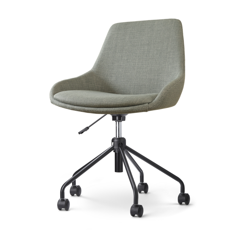Nout-Isa bureaustoel saliegroen - zwart onderstel Nout-Isa bureaustoel saliegroen - zwart onderstel afbeelding 1