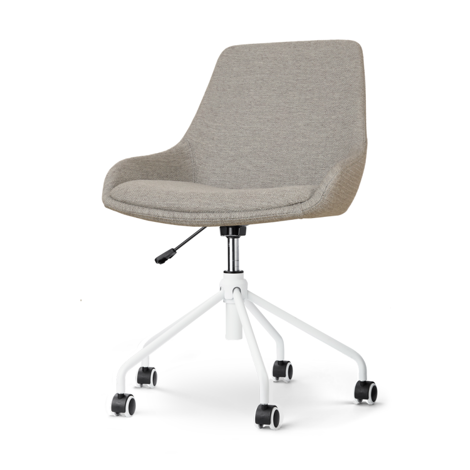Nout-Isa bureaustoel warm grijs - wit onderstel Nout-Isa bureaustoel warm grijs - wit onderstel afbeelding 1