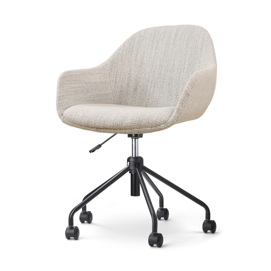 Nout-Mae bureaustoel beige gemêleerd - zwart onderstel Nout-Mae bureaustoel beige gemêleerd - zwart onderstel afbeelding 1