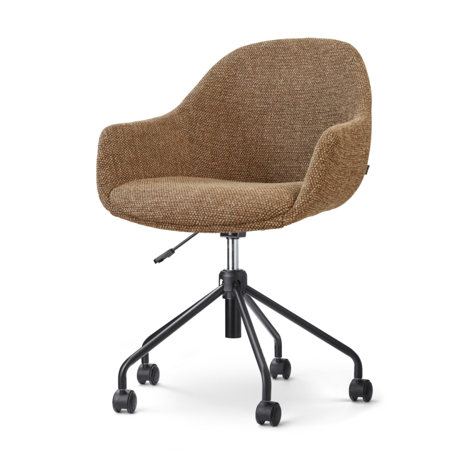 Nout-Mae bureaustoel bruin blend - zwart onderstel afbeelding 1