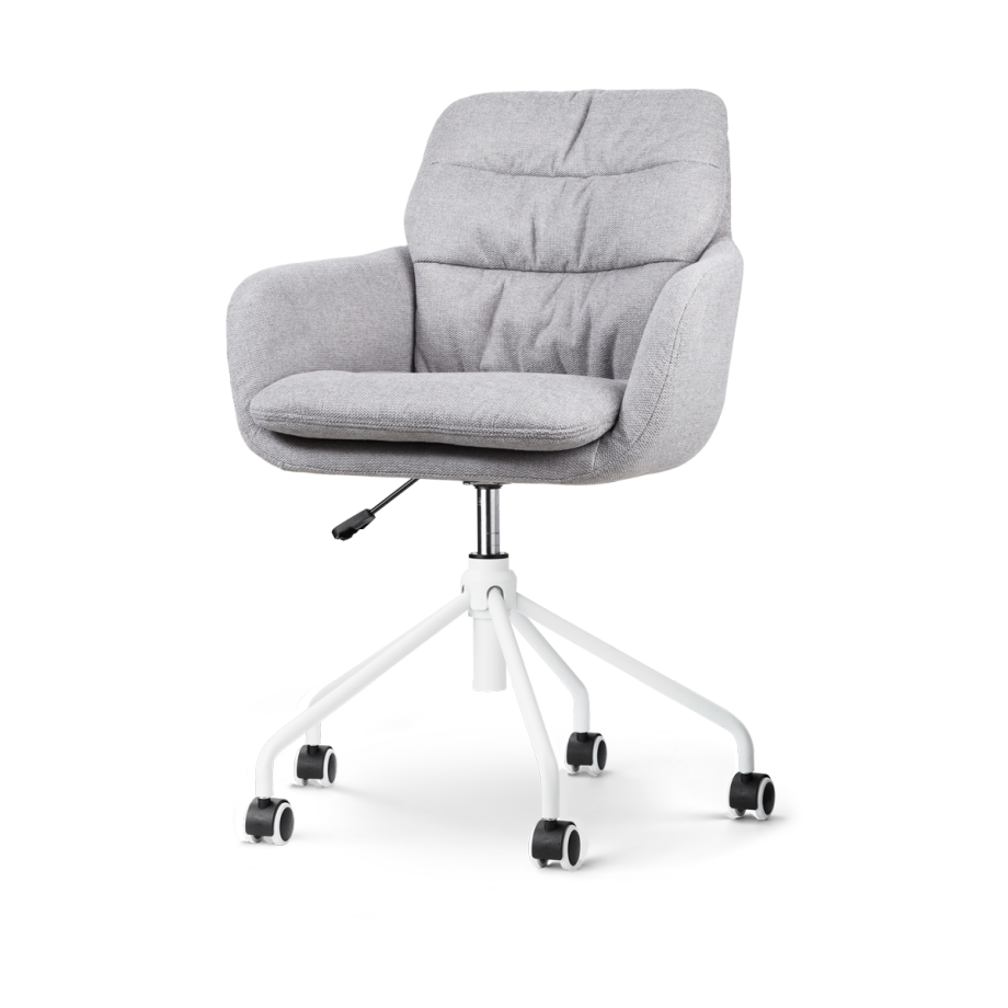 Nout-Mia bureaustoel grijs - wit onderstel Nout-Mia bureaustoel grijs - wit onderstel afbeelding 1