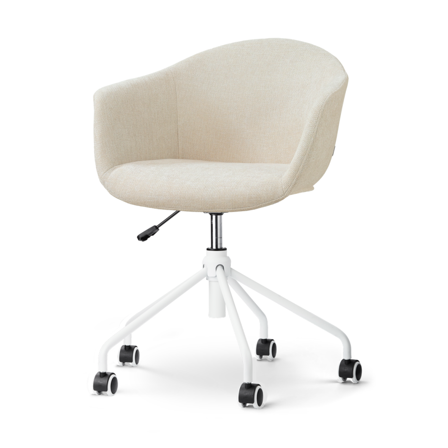 Nout-Otis bureaustoel cottonbeige - wit onderstel Nout-Otis bureaustoel cottonbeige - wit onderstel afbeelding 1