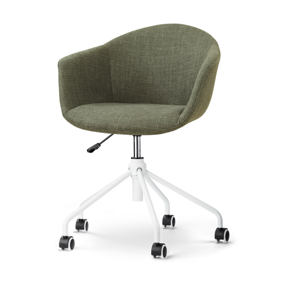 Nout-Otis bureaustoel forestgroen - wit onderstel Nout-Otis bureaustoel forestgroen - wit onderstel afbeelding 1