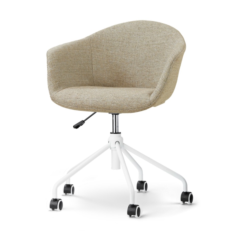 Nout-Otis bureaustoel taupe melange - wit onderstel Nout-Otis bureaustoel taupe melange - wit onderstel afbeelding 1