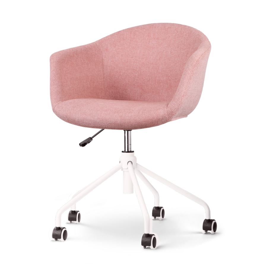 Nout-Otis bureaustoel zacht roze - wit onderstel Nout-Otis bureaustoel zacht roze - wit onderstel afbeelding 1