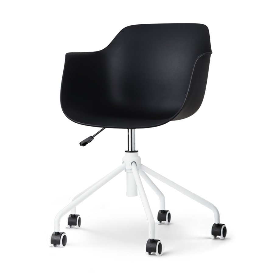Nout-Puk bureaustoel zwart - wit onderstel Nout-Puk bureaustoel zwart - wit onderstel afbeelding 1