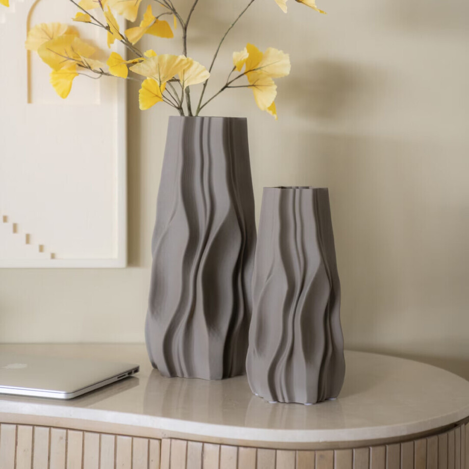 By-Boo Vaas 'Nove' 3D geprint Keramiek, 40cm By-Boo Vaas 'Nove' 3D geprint Keramiek, 40cm afbeelding 1