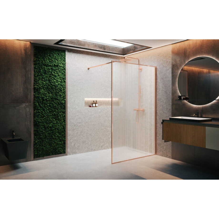 Novellini H art Inloopdouche - 140x200cm - Grijs glas - Brushed black chrome (gunmetal) harthp140-54n afbeelding 1