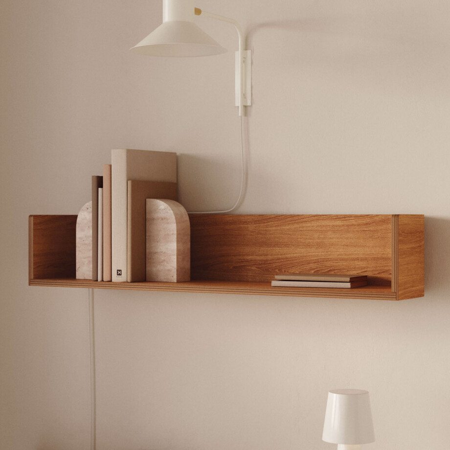 Kave Home Wandplank 'Octavia' Essenhout, 90cm afbeelding 