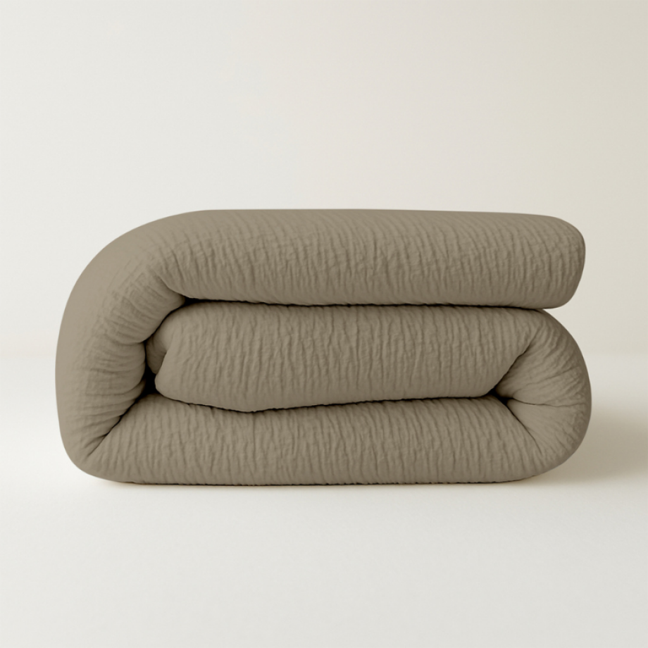 Dekbed Easy Dekbed & Dekbedovertrek in 1 Mousseline Taupe - Easy - zonder overtrek - 200x200 cm (Tweepersoons) - Zydante - 300 gram per m² - afbeelding 