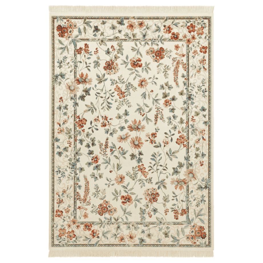 Vloerkleed Oriental Flowers - Crème 230x160cm - Polypropyleen - Dekbed-Discounter.nl afbeelding 1
