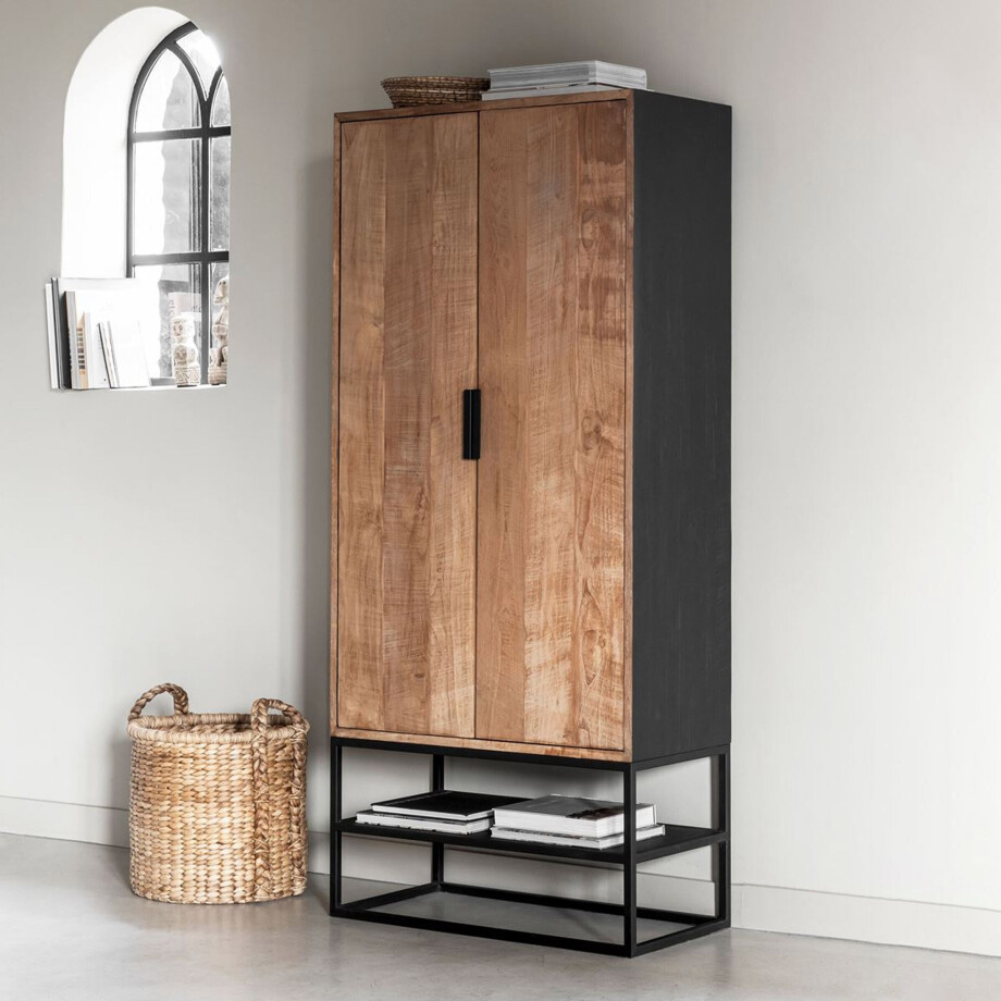 DTP Home Opbergkast 'Cosmo' Teakhout, 180 x 80cm DTP Home Opbergkast 'Cosmo' Teakhout, 180 x 80cm afbeelding 1