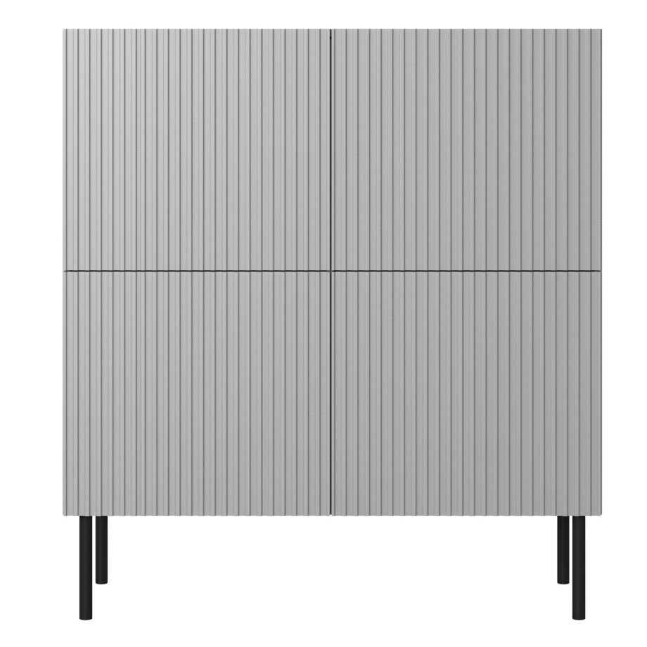 Opbergkast Asensio mat grijs 100 cm breed Opbergkast Asensio mat grijs 100 cm breed afbeelding 1