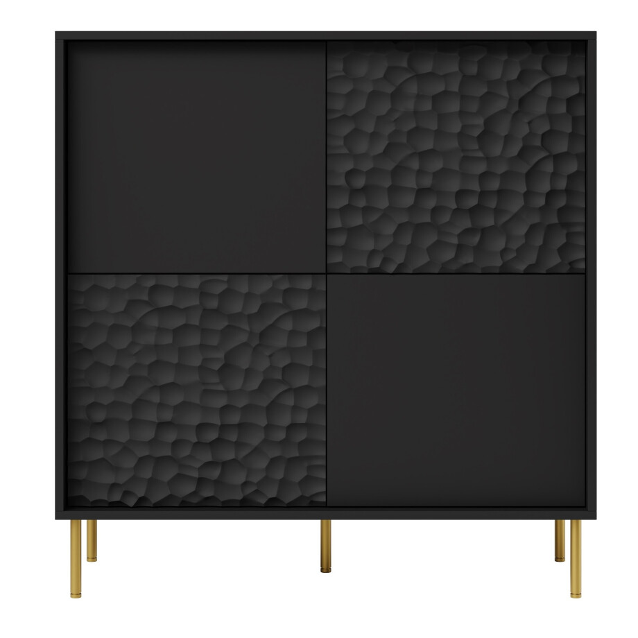 Opbergkast Bullet mat zwart 100 cm breed afbeelding 1