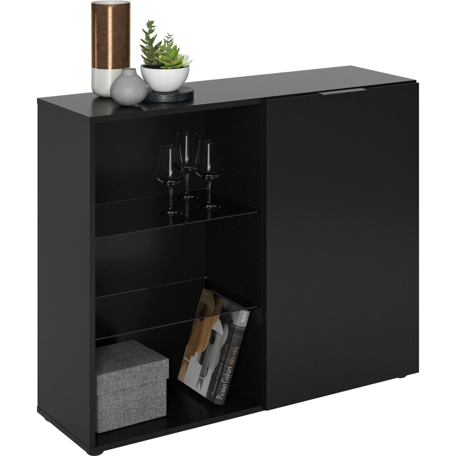 Zwevend Opbergkast dark 81 cm hoog mat zwart afbeelding 1