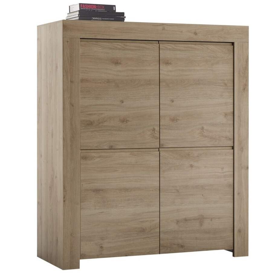 Opbergkast Firenze 140 cm hoog in Cadiz eiken Opbergkast Firenze 140 cm hoog in Cadiz eiken afbeelding 1