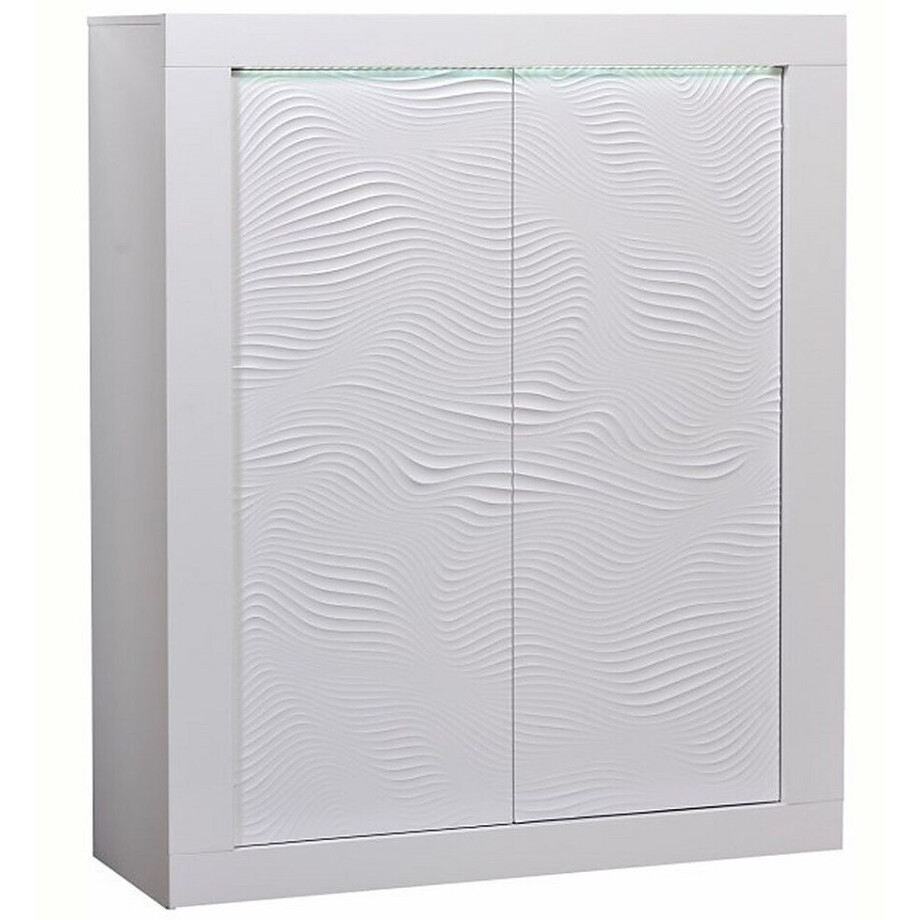 Opbergkast Karma 145 cm hoog - Hoogglans wit afbeelding 1