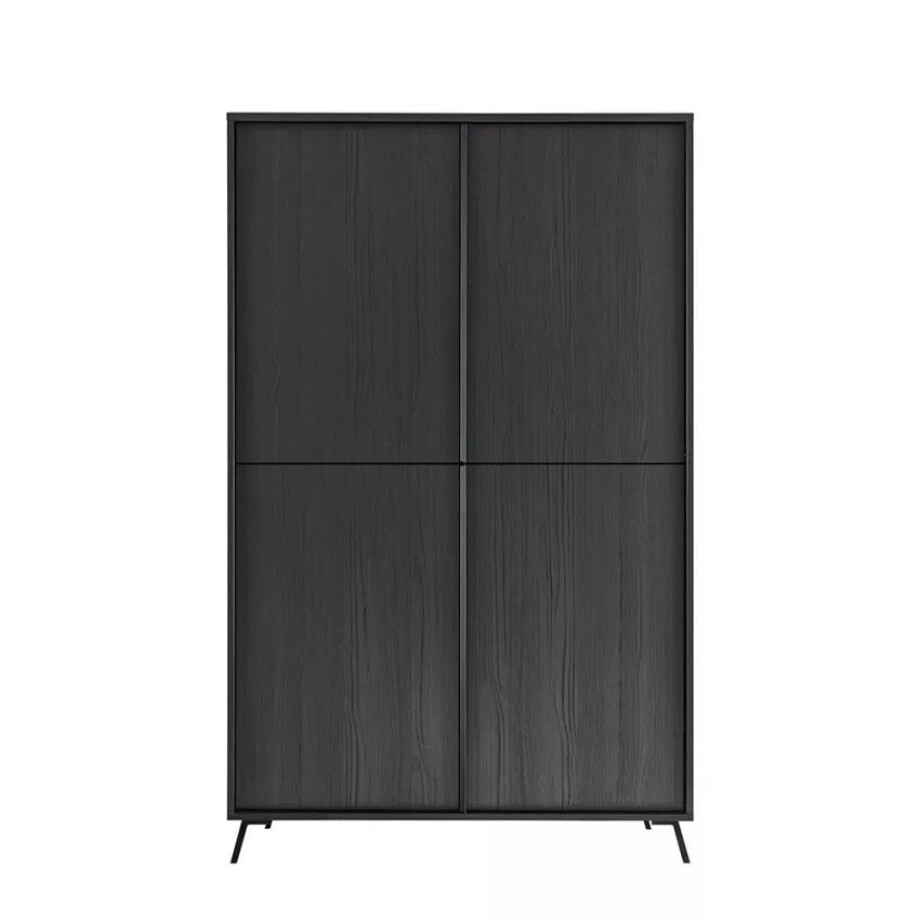Opbergkast Steel 104x174 cm 4 deurs burnt black Opbergkast Steel 104x174 cm 4 deurs burnt black afbeelding 1