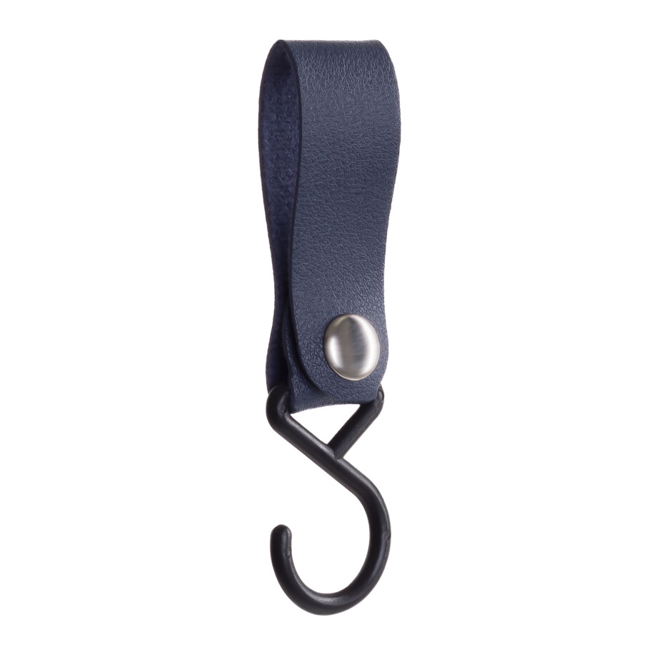 QUVIO Ophanghaak met leren bandje - Blauw QUVIO Ophanghaak met leren bandje - Blauw afbeelding 1