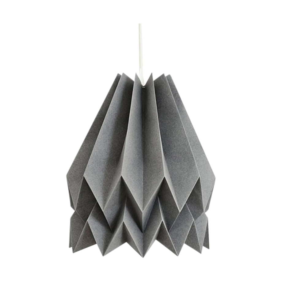 Origami hanglamp - Papier - Ø 45 cm - Grijs - Koordset wit afbeelding 1