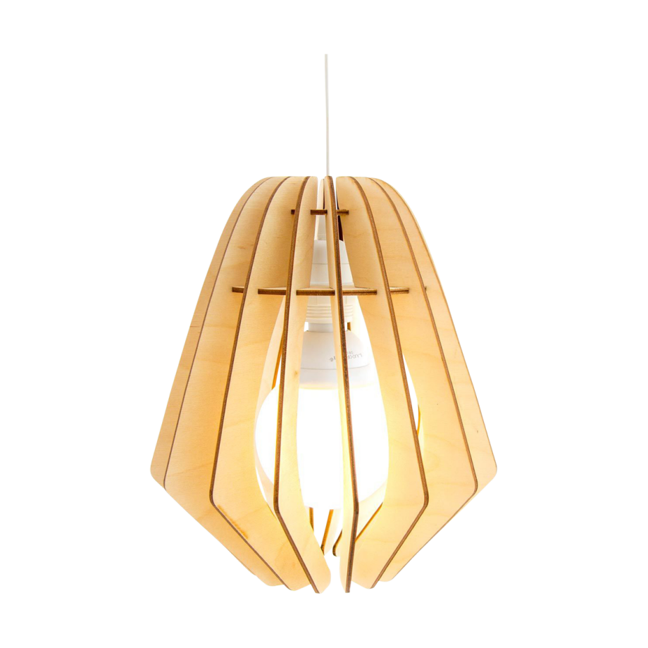 Original S houten lampenkap small - met koordset wit - Ø 25 cm Original S houten lampenkap small - met koordset wit - Ø 25 cm afbeelding 1