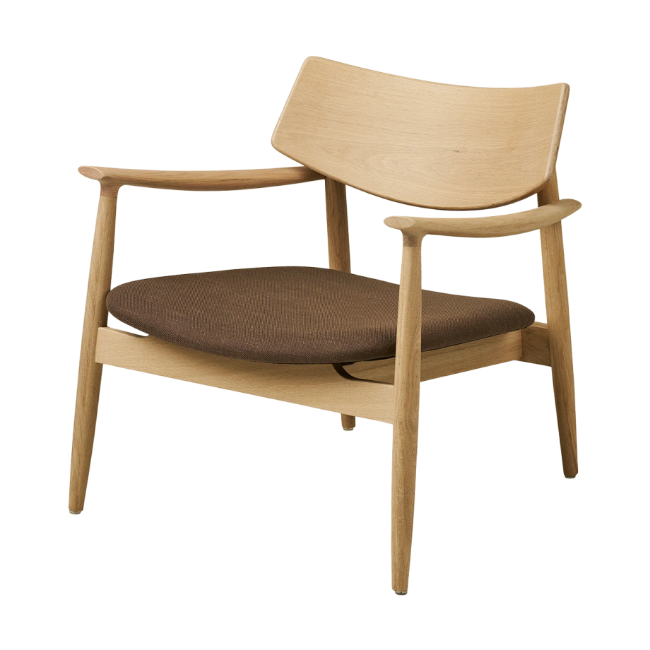 Otto eikenhouten fauteuil met bruin zitkussen - naturel Otto eikenhouten fauteuil met bruin zitkussen - naturel afbeelding 1