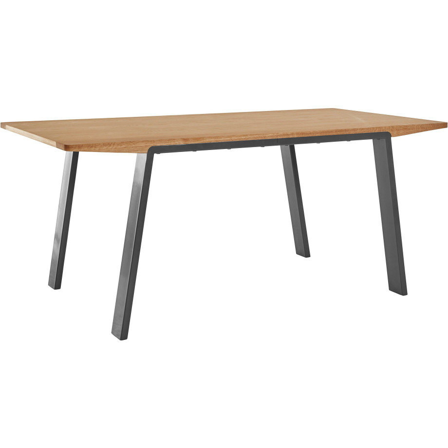 OTTO products Eettafel Flemming Massief eikenhout, 175 cm of 225 cm, elegant gewelfd tafelblad afbeelding 1