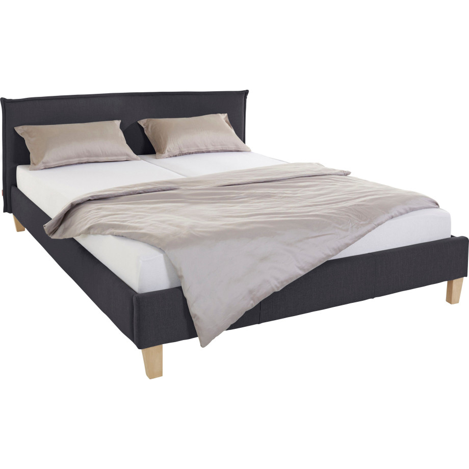 OTTO products Gestoffeerd bed Heddi in 5 breedten: van 90 cm-200 cm, bies bij het hoofdbord, structuurstof afbeelding 1