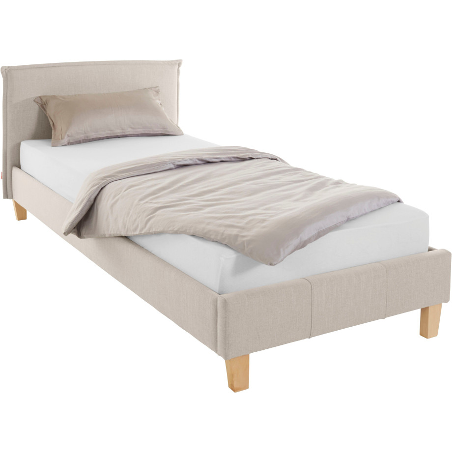 OTTO products Gestoffeerd bed Heddi in 5 breedten: van 90 cm-200 cm, bies bij het hoofdbord, structuurstof afbeelding 1