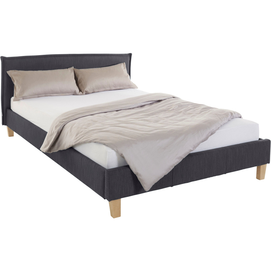 OTTO products Gestoffeerd bed Heddi in 5 breedten: van 90 cm-200 cm, bies bij het hoofdbord, structuurstof afbeelding 1