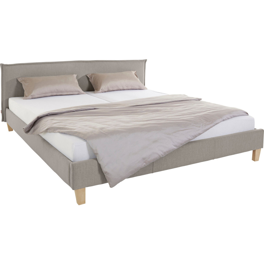 OTTO products Gestoffeerd bed Heddi in 5 breedten: van 90 cm-200 cm, bies bij het hoofdbord, structuurstof afbeelding 1