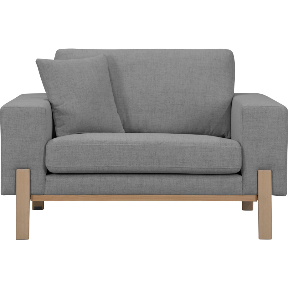 OTTO products Loveseat Hanne Sessel mit Holzrahmen Verschillende stofkwaliteiten: katoen, gerecycled polyester afbeelding 1