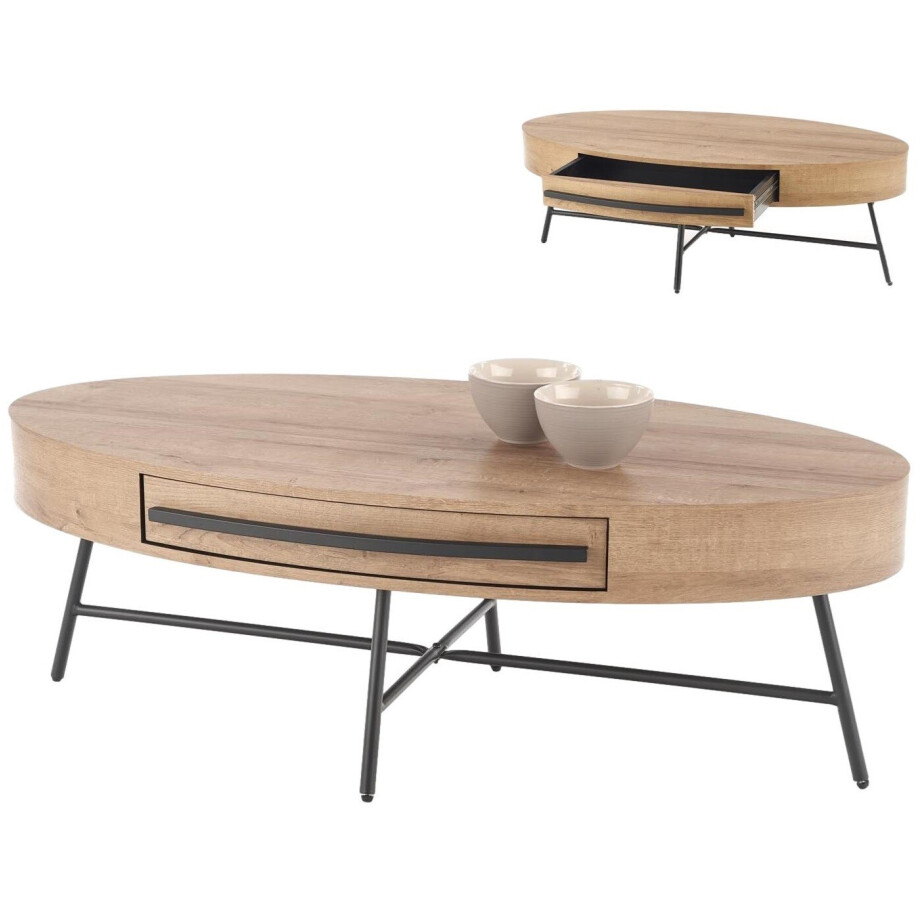 Ovale salontafel Carolina 120x60 cm Ovale salontafel Carolina 120x60 cm afbeelding 1
