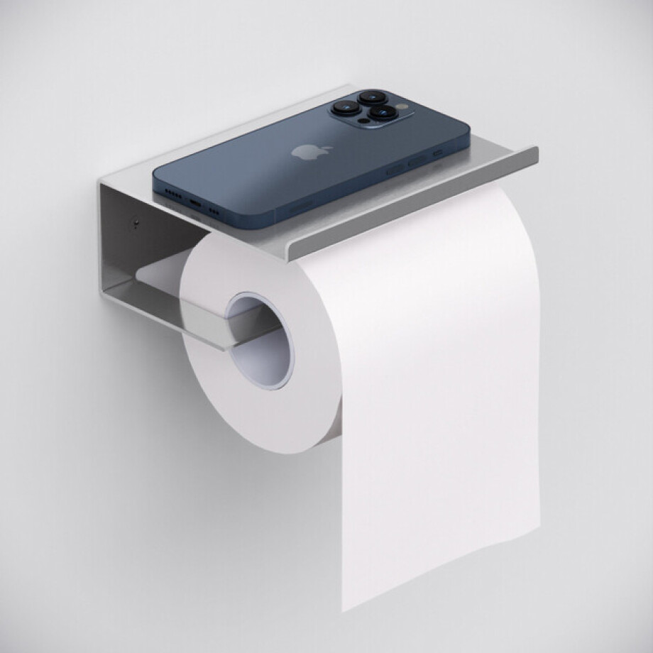 Ozean Eternal Toiletrolhouder - plateau - geborsteld RVS TRH Shelf Brushed Steel Ozean Eternal Toiletrolhouder - plateau - geborsteld RVS TRH Shelf Brushed Steel afbeelding 1