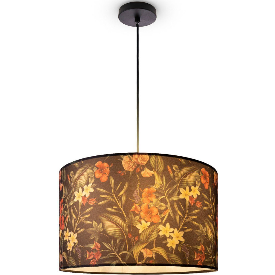 Paco Home Hanglamp Hugo Flower Slaapkamer pendellamp woonkamer bloemen stoffen lampenkap afbeelding 1