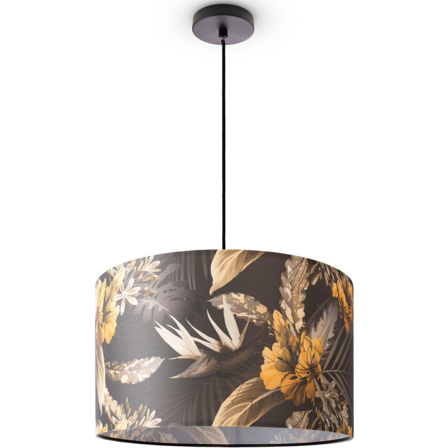 Paco Home Hanglamp Hugo Flower Slaapkamer pendellamp woonkamer bloemen stoffen lampenkap afbeelding 1