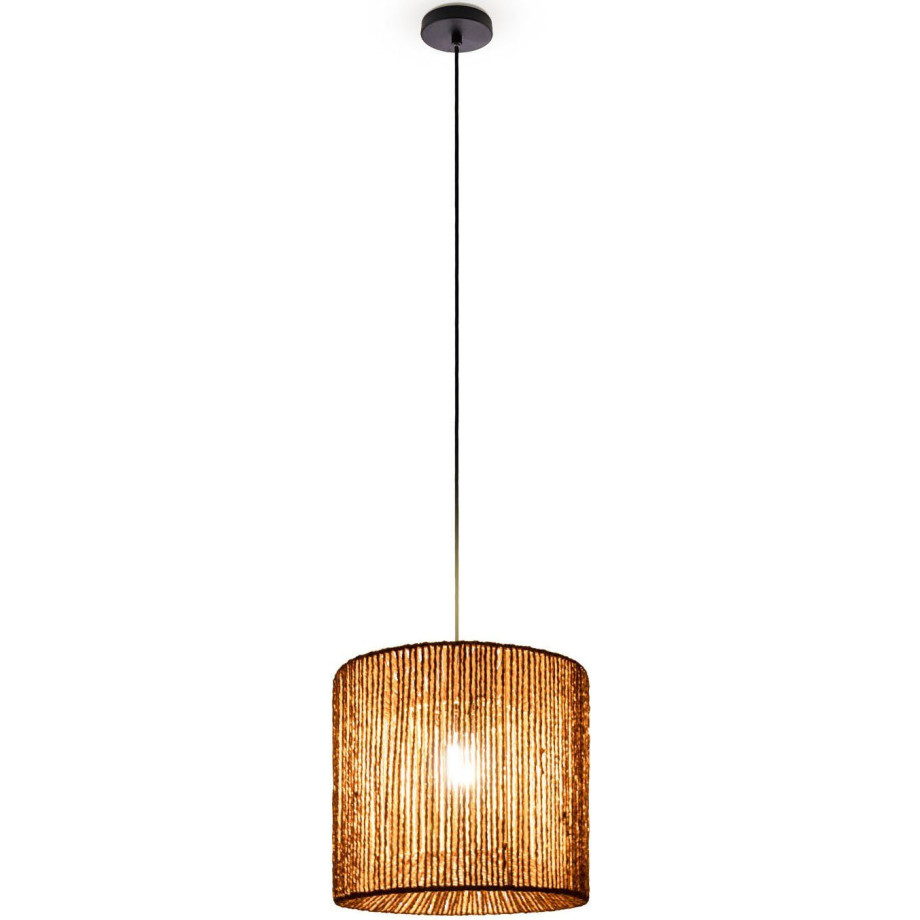 Paco Home Hanglamp Hugo Ramira Woonkamer eetkamer rattan look Boho kap papier E27 modern afbeelding 1