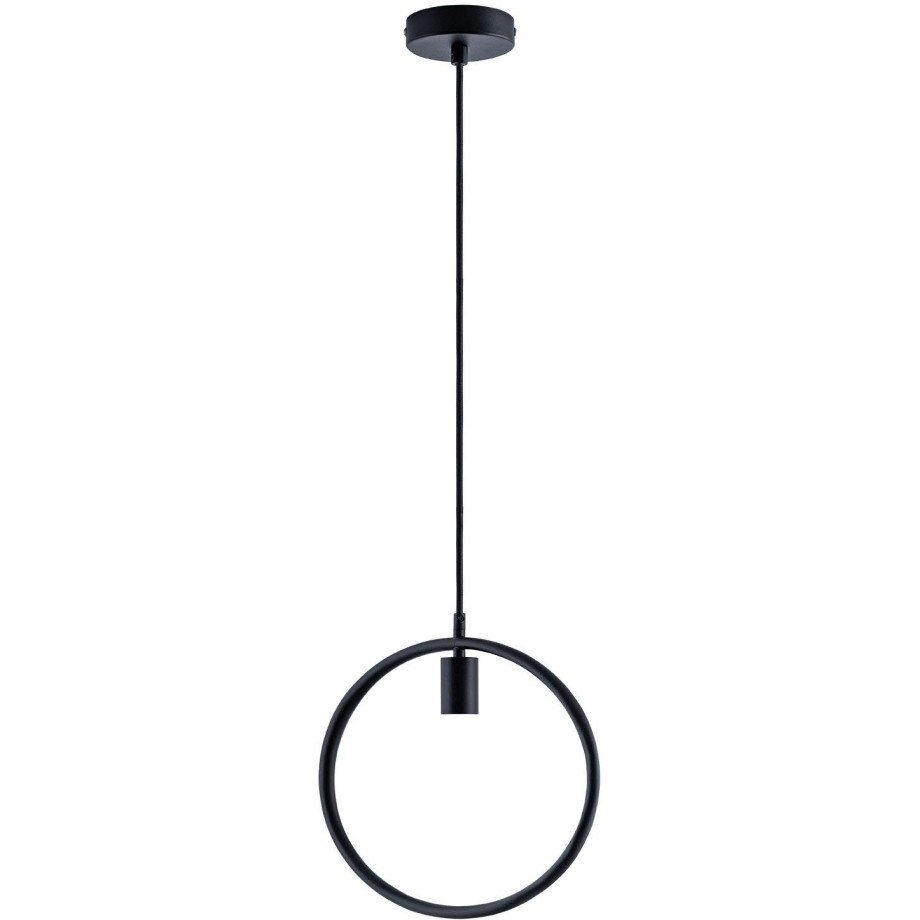 Paco Home Hanglamp Jacob Hanglamp eetkamer rond ring 1,5m textielen kabel in te korten E27 afbeelding 1