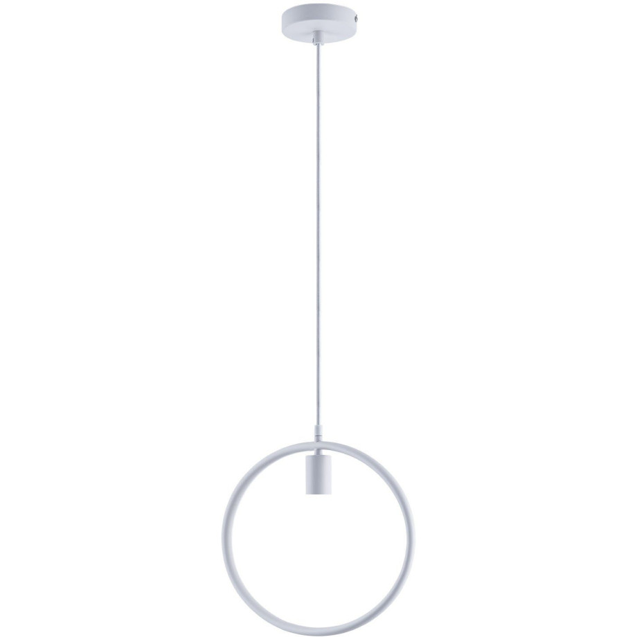 Paco Home Hanglamp Jacob Hanglamp eetkamer rond ring 1,5m textielen kabel in te korten E27 afbeelding 1