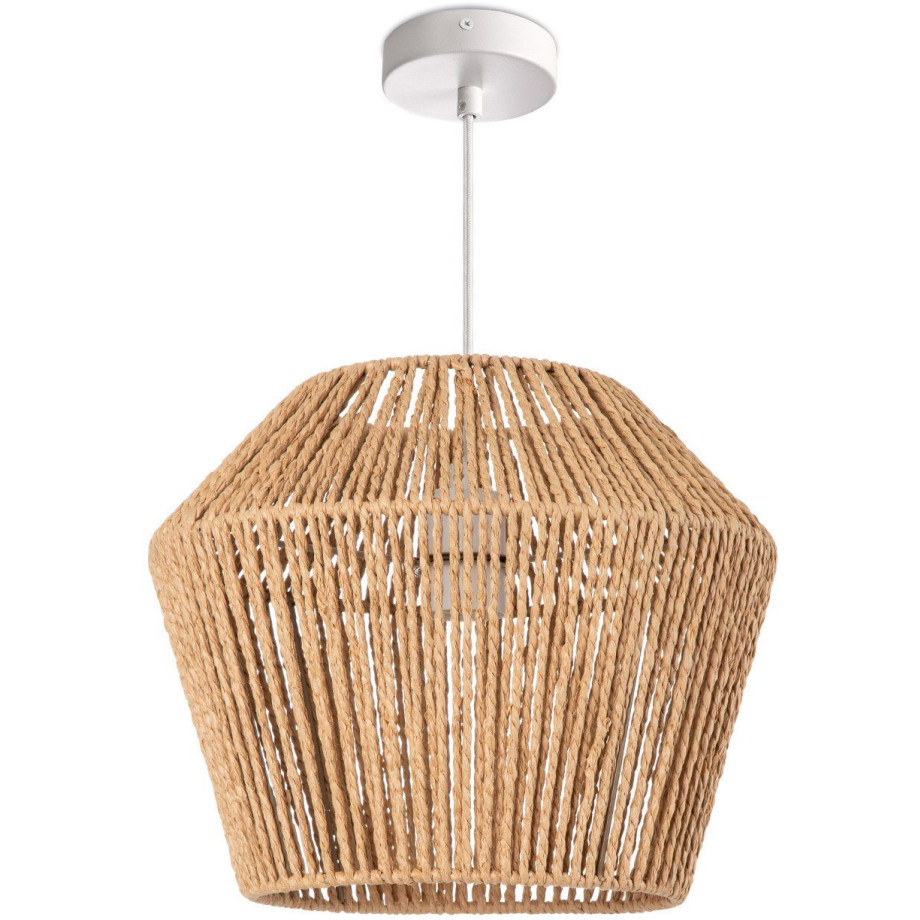 Paco Home Hanglamp Pinto Plafondlamp van aluminium en papier, Ø scherm ca. 33 cm, fitting E27 afbeelding 1