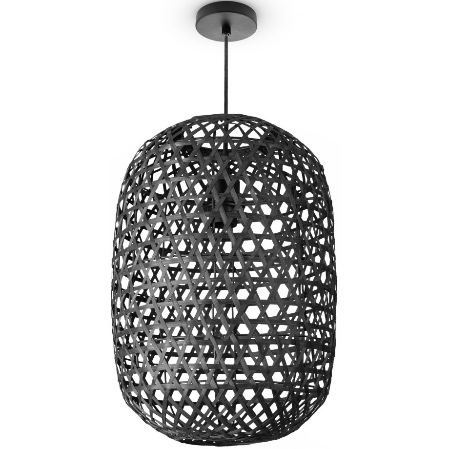 Paco Home Hanglamp PUNU Bamboe pendellamp Boho plafondlamp korf hangend rustiek E27 natuur afbeelding 1