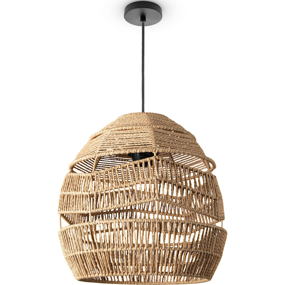 Paco Home Hanglamp Villa Pendellamp hanglamp vintage rustiek LED Boho papier E27 afbeelding 1