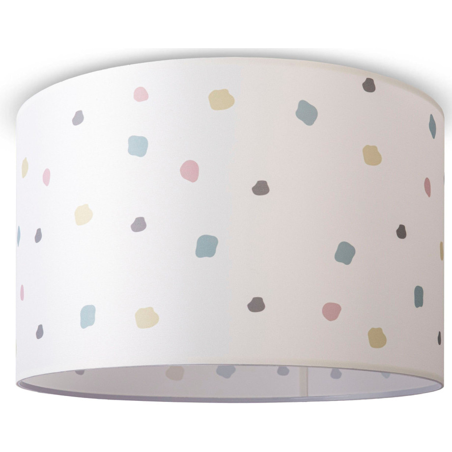 Paco Home Plafondlamp Hugo Dots Plafondlamp stof lamp woonkamer lampenkap stippen retro kleurig afbeelding 1