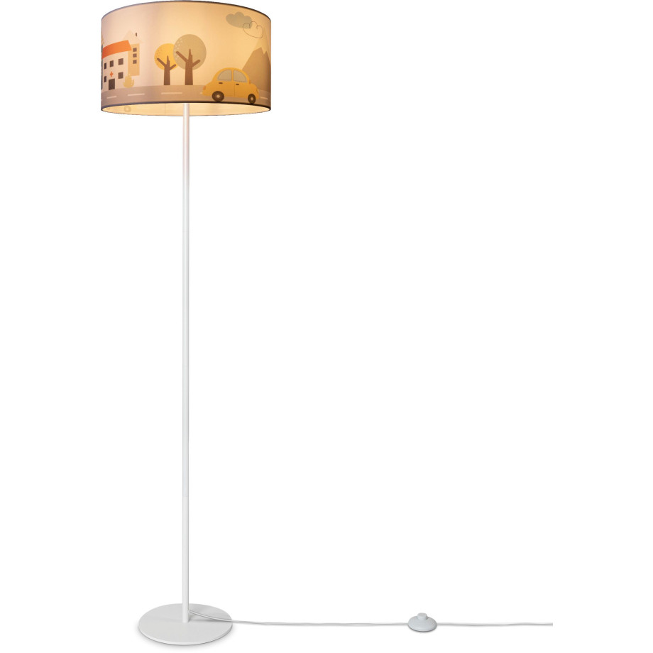 Paco Home Staande lamp Luca Capri Kinderlamp, vloerlamp, stoffen lampenkap, babykamer brandweer afbeelding 1