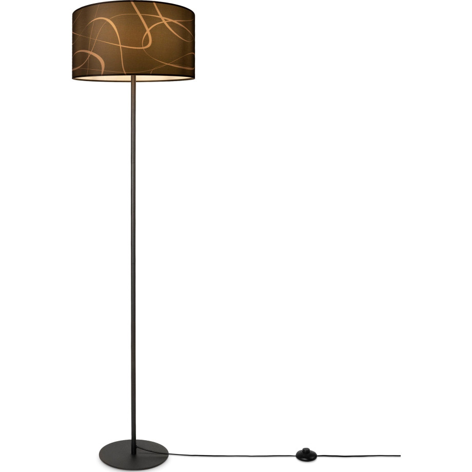 Paco Home Staande lamp Luca Tribal Vloerlamp driepoot met lampenkap stof modern abstract uni E27 afbeelding 1