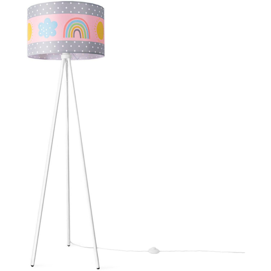 Paco Home Staande lamp Trina Cosmo Lamp kinderkamer kindlamp babykamer E27 regenboog zon wolken afbeelding 1