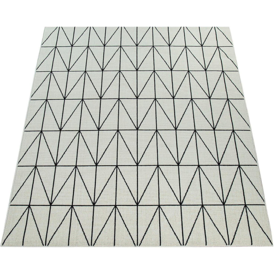 Paco Home Vloerkleed Brugge 224 Platweefsel, modern geometrisch motief, geschikt voor binnen en buiten afbeelding 1