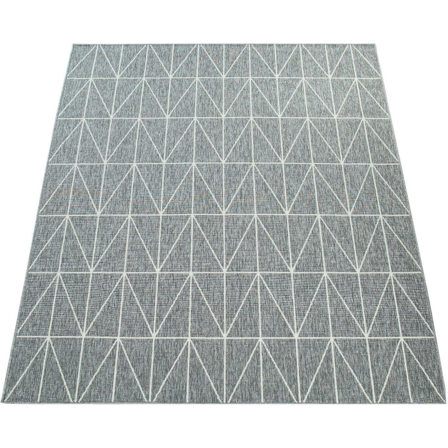 Paco Home Vloerkleed Brugge 224 Platweefsel, modern geometrisch motief, geschikt voor binnen en buiten afbeelding 1